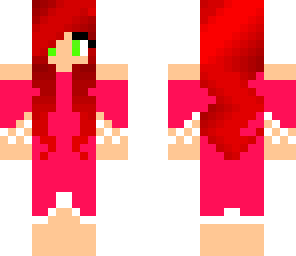 red haired pink dress girl