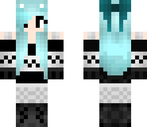 blue haired girl in winter outfit