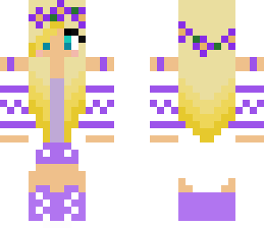 cute blond and purple flower girl