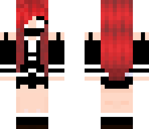 cute nija girl whit herobrine eyes
