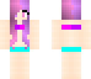pink purple and blue bikini girl