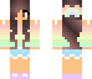 rainbow girl brunette pastel
