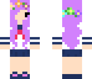 japanese school girl with purple hair