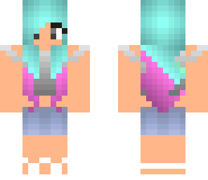 girl with two hair colours and a tank top