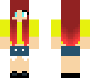 pretty red head yellow girl