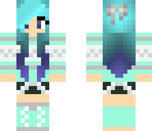 cute nice girl with blue hair