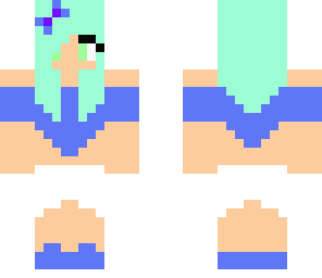 blue and green white look