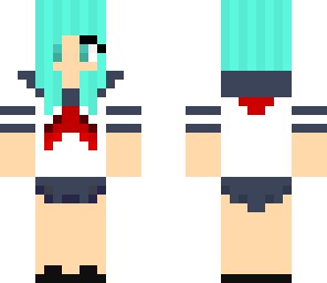 blue hair anime schoolgirl