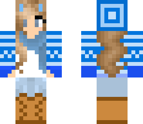 blue wolf girl winter