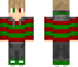 dark green and dark red boy