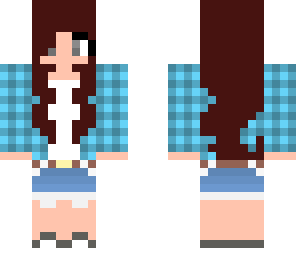 blue plaid shirt girl