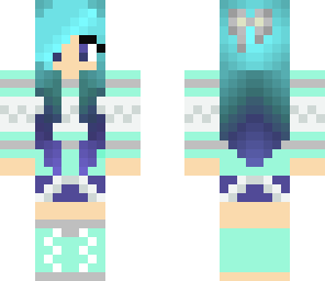 cute nice girl with blue hair