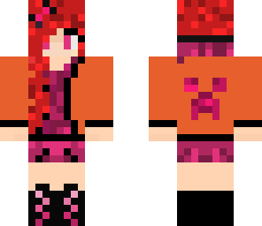 pink orange creeper girl