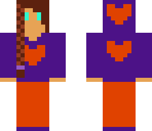 purple brunette girl
