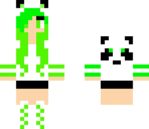 green panda girl