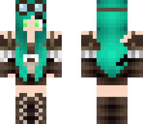 teal steampunk girl edit