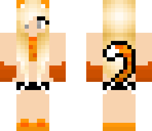 orange cat girl with gloves