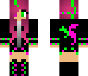 green and pink dragon girl