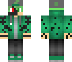 upgraded ender boy with  green hair