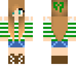 girl with green stripped shirt