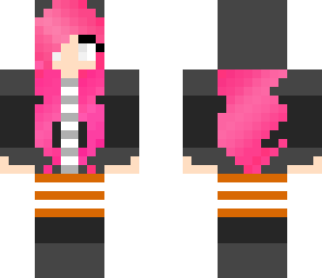pink hair black hoodie