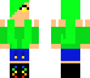 cute green gamer girl