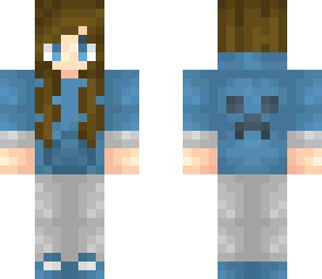 cute blue hoodie girl