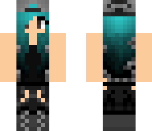 teal haired girl skin edit