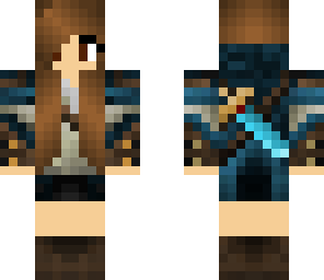 girl with sword on back