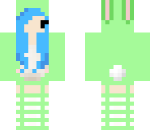 adorbz blue hair bunny with green ears