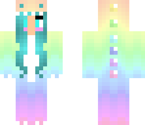 chibi rainbow dino girl