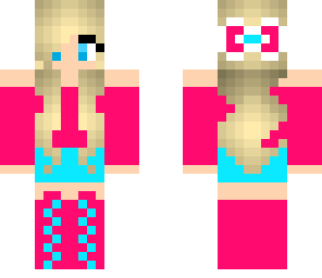 simple pink and blue girl