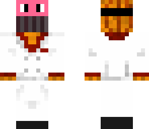 pumpkin man with cupcake mask