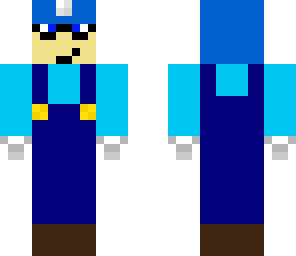 blue luigi with glasses