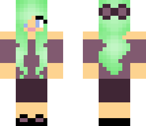 green haired girl