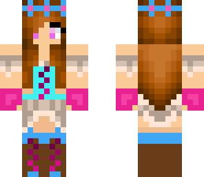 blue and pink girl