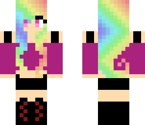 rainbow haired goth girl