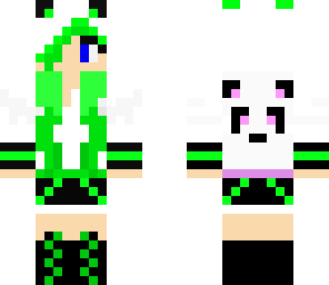 green panda girl