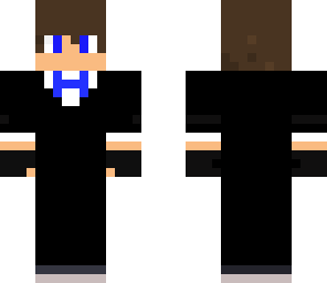 hatless pokemon trainer in a tux