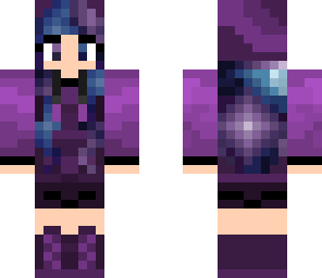 galaxy girl with hoodie on