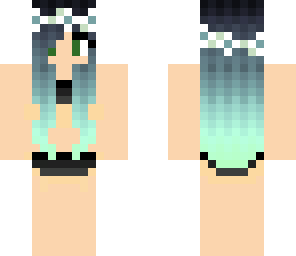 скин девушка в черном купальнике для майнкрафт #1