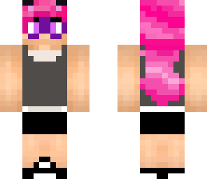 pink cat girl with glasses