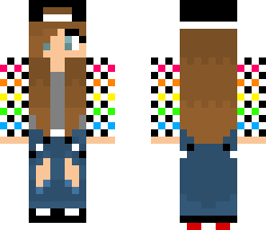 skater girl rainbow flannel