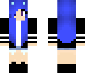 cute girl with blue hair