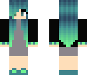 awesome blue and green hair party girl