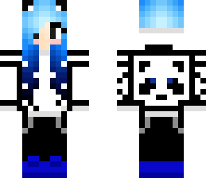 blue panda gamer girl