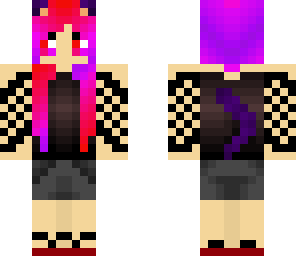 red-to-pink cat girl