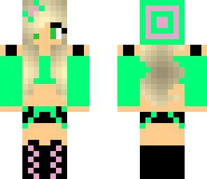 pink and green girl