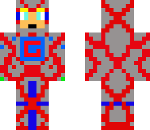 mega armor with red lightnings
