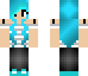 cute girl with blue hair